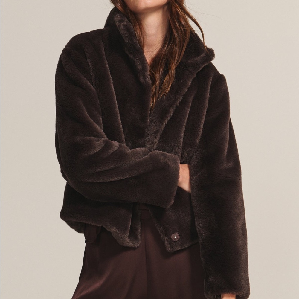 Velvet by Graham & Spencer Chocolate Sheena Luxe Faux Fur Jacket